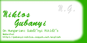 miklos gubanyi business card